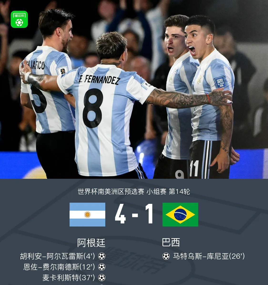 包含阿根廷球队表现出色，实力不可小觑，掌声雷动的词条